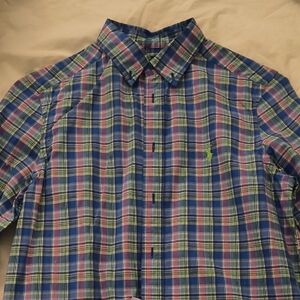 Plaid Blue and Green Boy's Shirt
